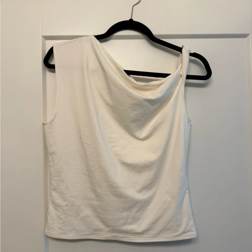 Abercrombie & Fitch Cream One-Shoulder Twist Tank - Picture 3 of 4